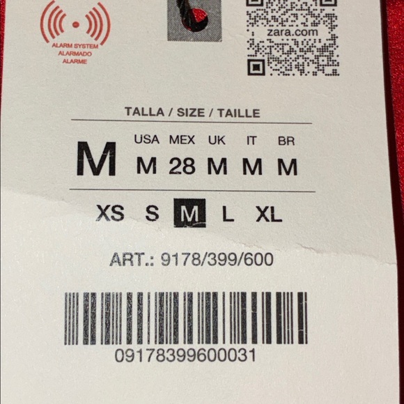 NWT. Zara Red Satin Effect Asymmetric Midi Dress. Size M. - Picture 10 of 13